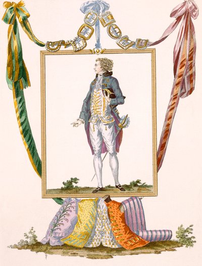 Caballero con ropa clara, grabado por Duhamel, placa no.231 de 